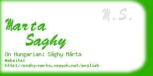 marta saghy business card